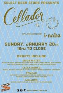 Flyer for Cellador tap takeover at Select Beer Store